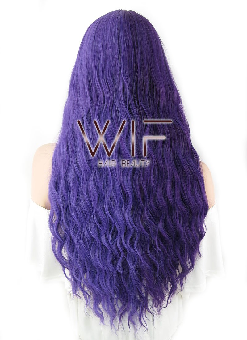 31" Wavy Two Tone Purple Split Color Synthetic Wig WIG343