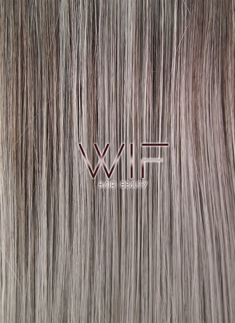 30" Straight Two Tone Grey Synthetic Wig WIG346