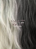 31" Wavy Ash Blonde Black Ombre Synthetic Wig WIG350