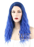 21" Wavy Blue Synthetic Wig WIG352
