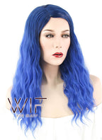 21" Wavy Blue Synthetic Wig WIG352