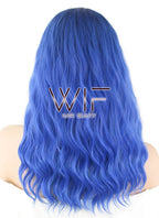 21" Wavy Blue Synthetic Wig WIG352