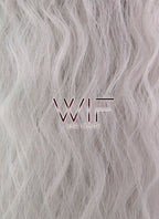 22" Wavy Silver Grey With Dark Roots Synthetic Wig WIG354