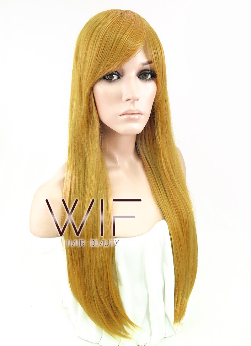 27" Straight Blonde Synthetic Wig ZB056