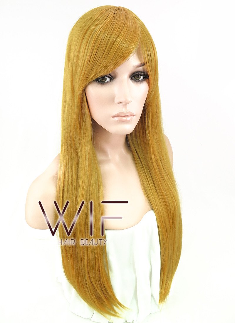 27" Straight Blonde Synthetic Wig ZB056