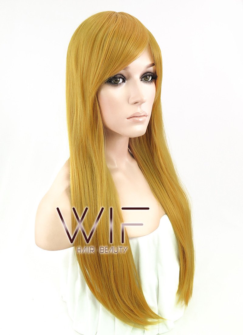 27" Straight Blonde Synthetic Wig ZB056