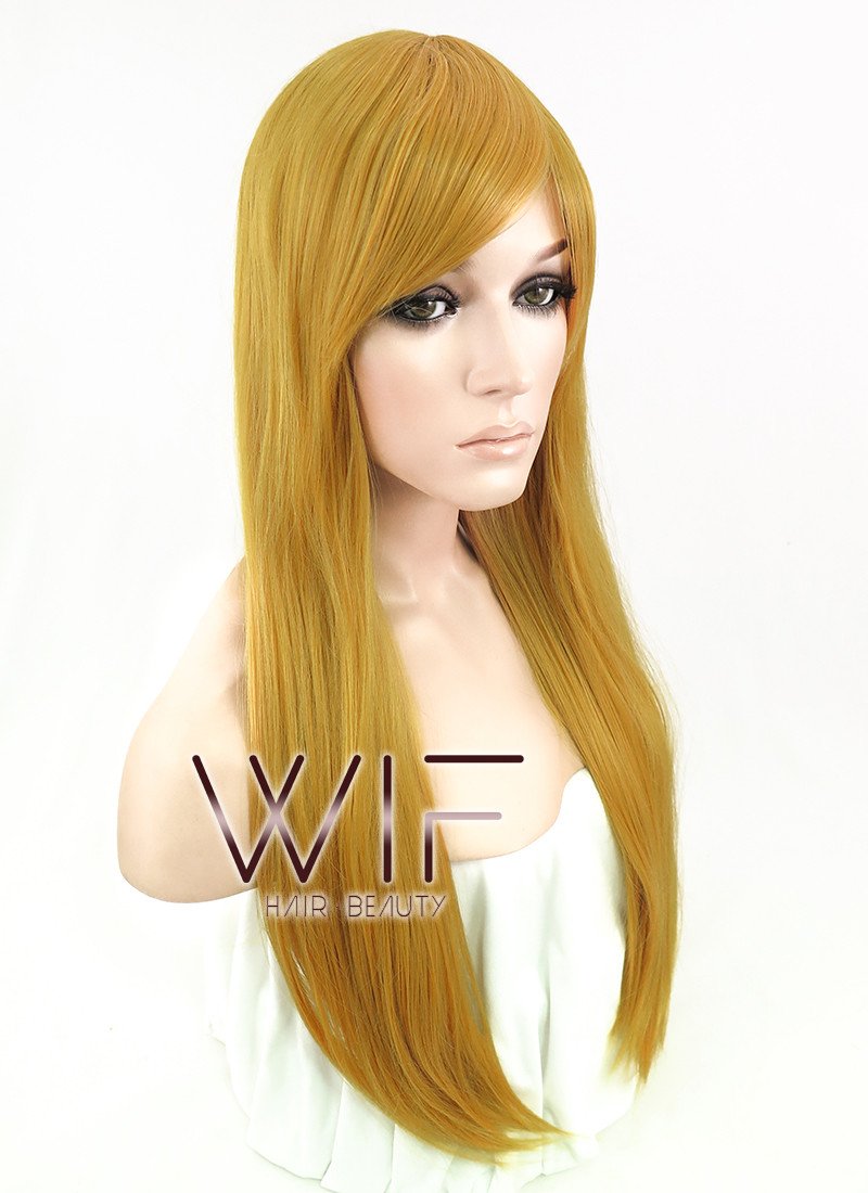 27" Straight Blonde Synthetic Wig ZB056