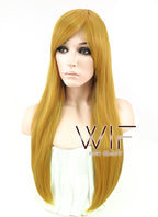 27" Straight Blonde Synthetic Wig ZB056