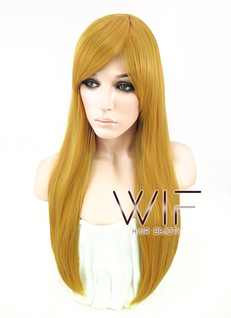 27" Straight Blonde Synthetic Wig ZB056