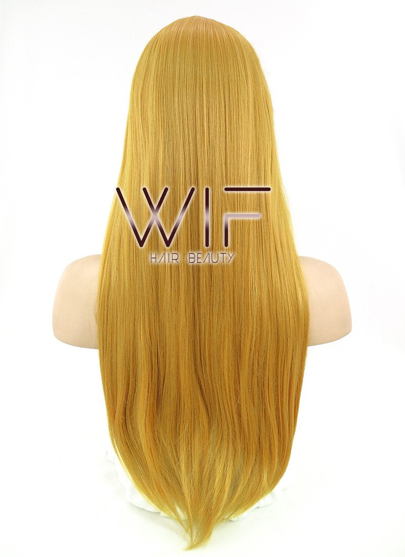 27" Straight Blonde Synthetic Wig ZB056