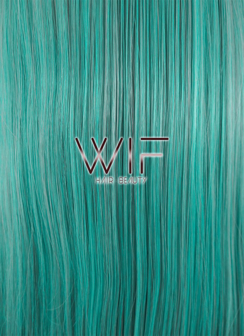 27" Straight Mixed Green Synthetic Wig ZB143