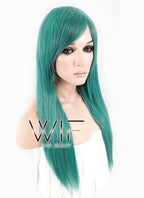 27" Straight Mixed Green Synthetic Wig ZB143