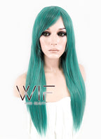 27" Straight Mixed Green Synthetic Wig ZB143
