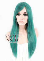 27" Straight Mixed Green Synthetic Wig ZB143