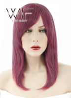 17" Straight Purple Synthetic Wig ZB052