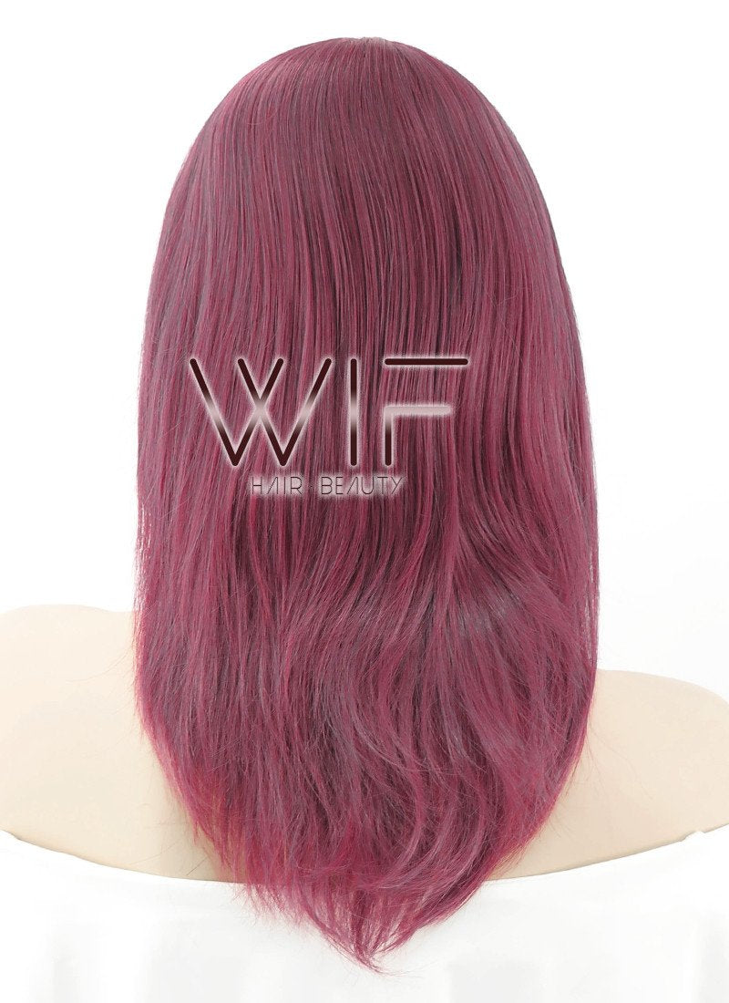 17" Straight Purple Synthetic Wig ZB052