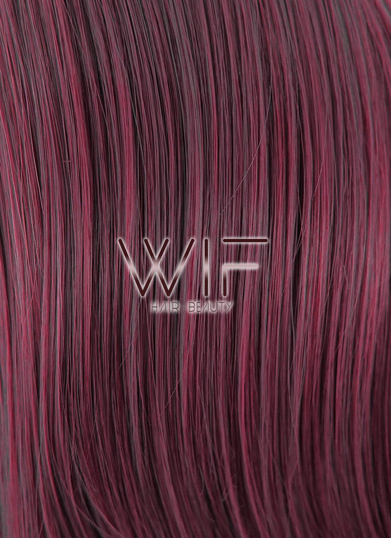 17" Straight Purple Synthetic Wig ZB052