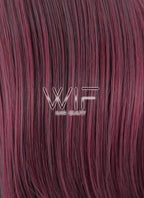 17" Straight Purple Synthetic Wig ZB052