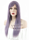 27" Straight Light Purple Synthetic Wig ZB062