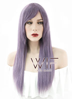 27" Straight Light Purple Synthetic Wig ZB062