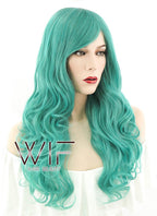 25" Wavy Turquoise Green Synthetic Wig ZB107