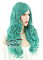 25" Wavy Turquoise Green Synthetic Wig ZB107