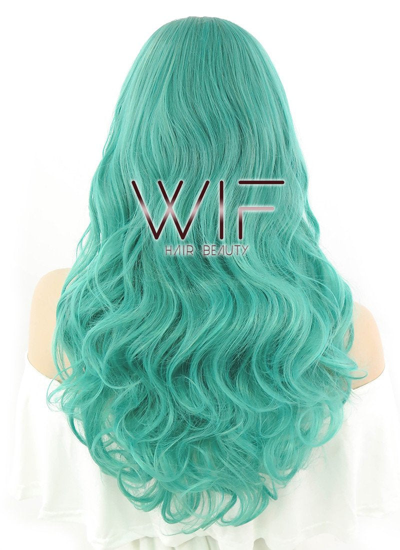 25" Wavy Turquoise Green Synthetic Wig ZB107