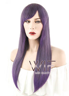 21" Straight Mixed Purple Synthetic Wig ZB234