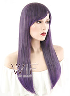 21" Straight Mixed Purple Synthetic Wig ZB234