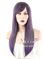 21" Straight Mixed Purple Synthetic Wig ZB234