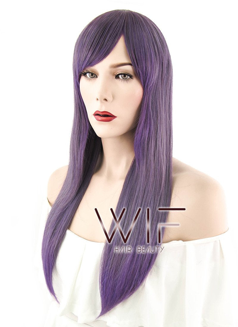 21" Straight Mixed Purple Synthetic Wig ZB234