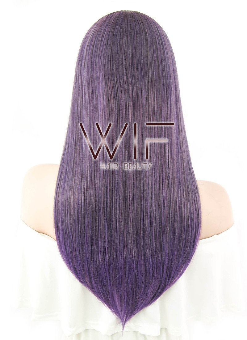 21" Straight Mixed Purple Synthetic Wig ZB234