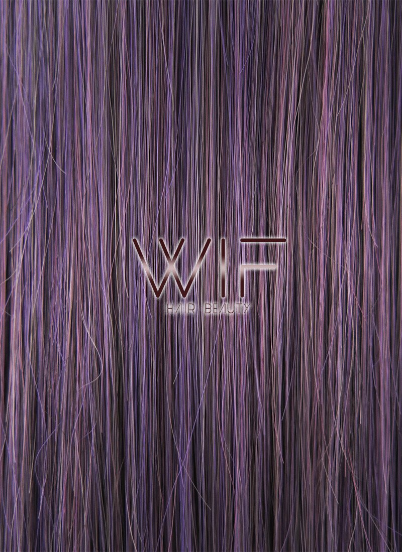 21" Straight Mixed Purple Synthetic Wig ZB234
