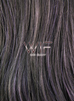 25" Wavy Dark Grey Mixed Purple Synthetic Wig ZB236