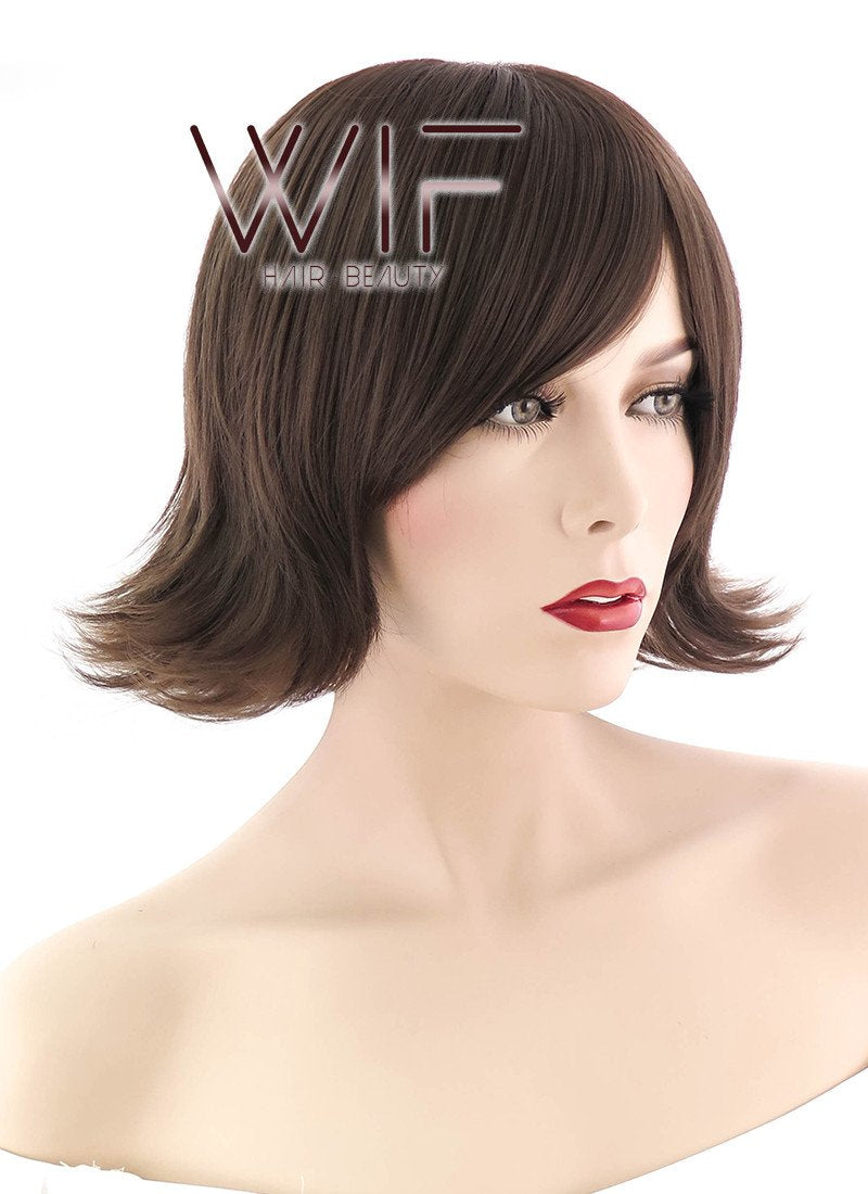 12" Straight Brown Synthetic Wig OM113