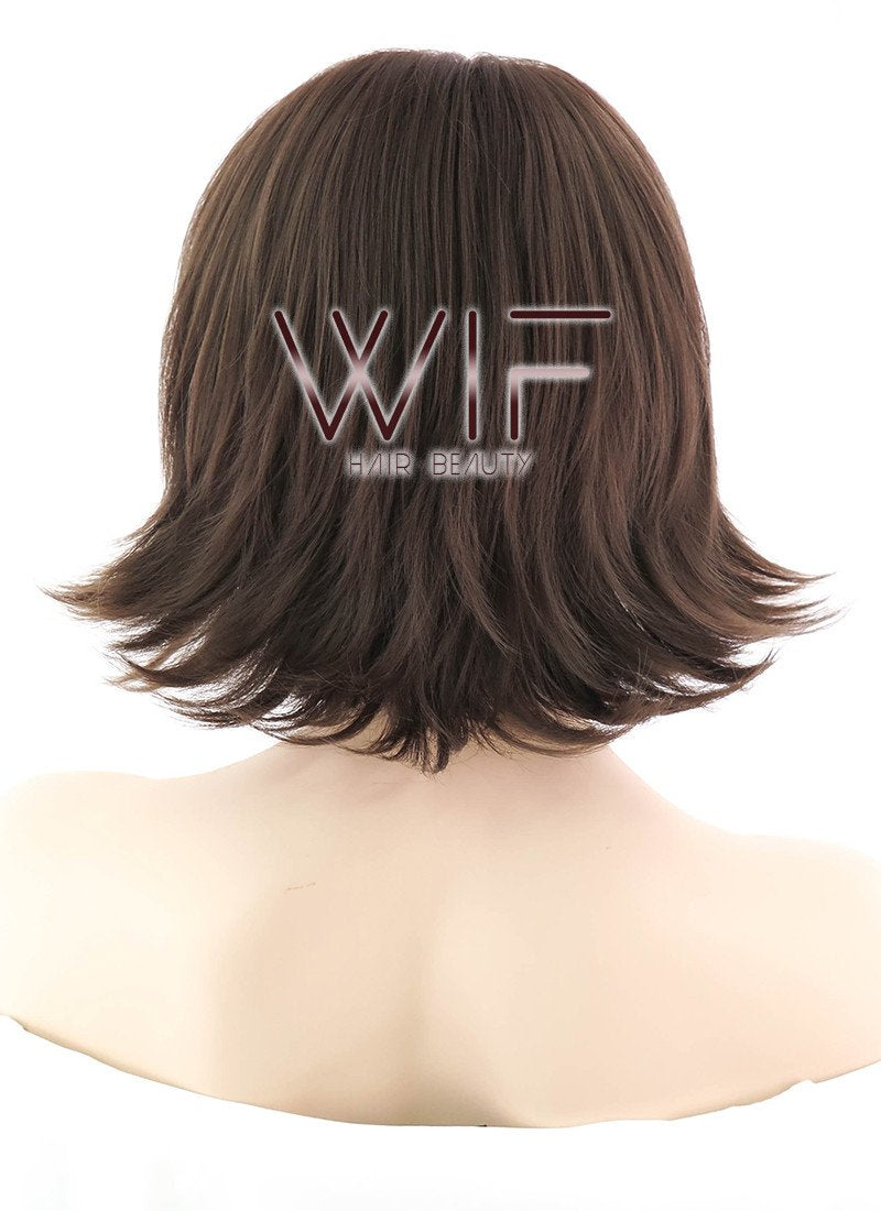 12" Straight Brown Synthetic Wig OM113