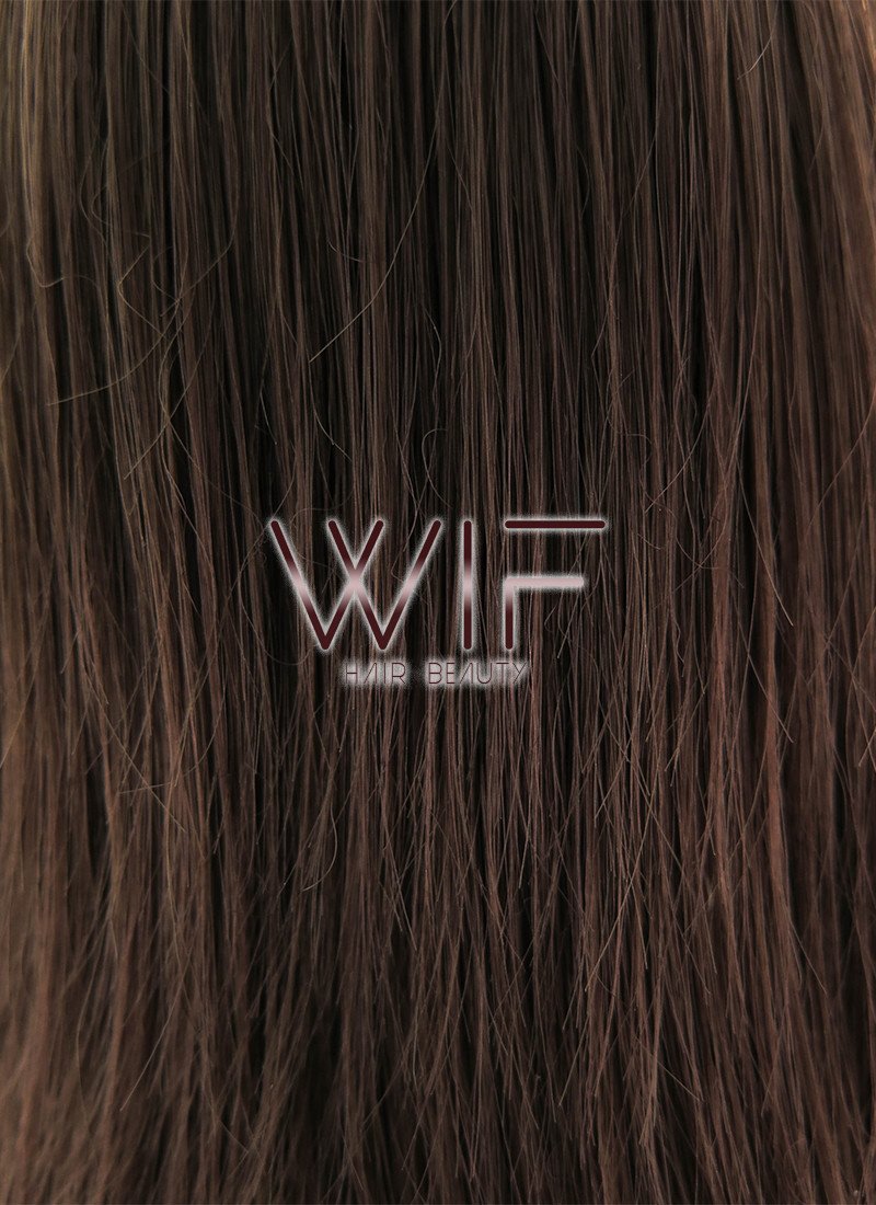 12" Straight Brown Synthetic Wig OM113