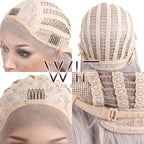 28" Long Curly Reddish Brown Lace Front Synthetic Hair Wig LF085A